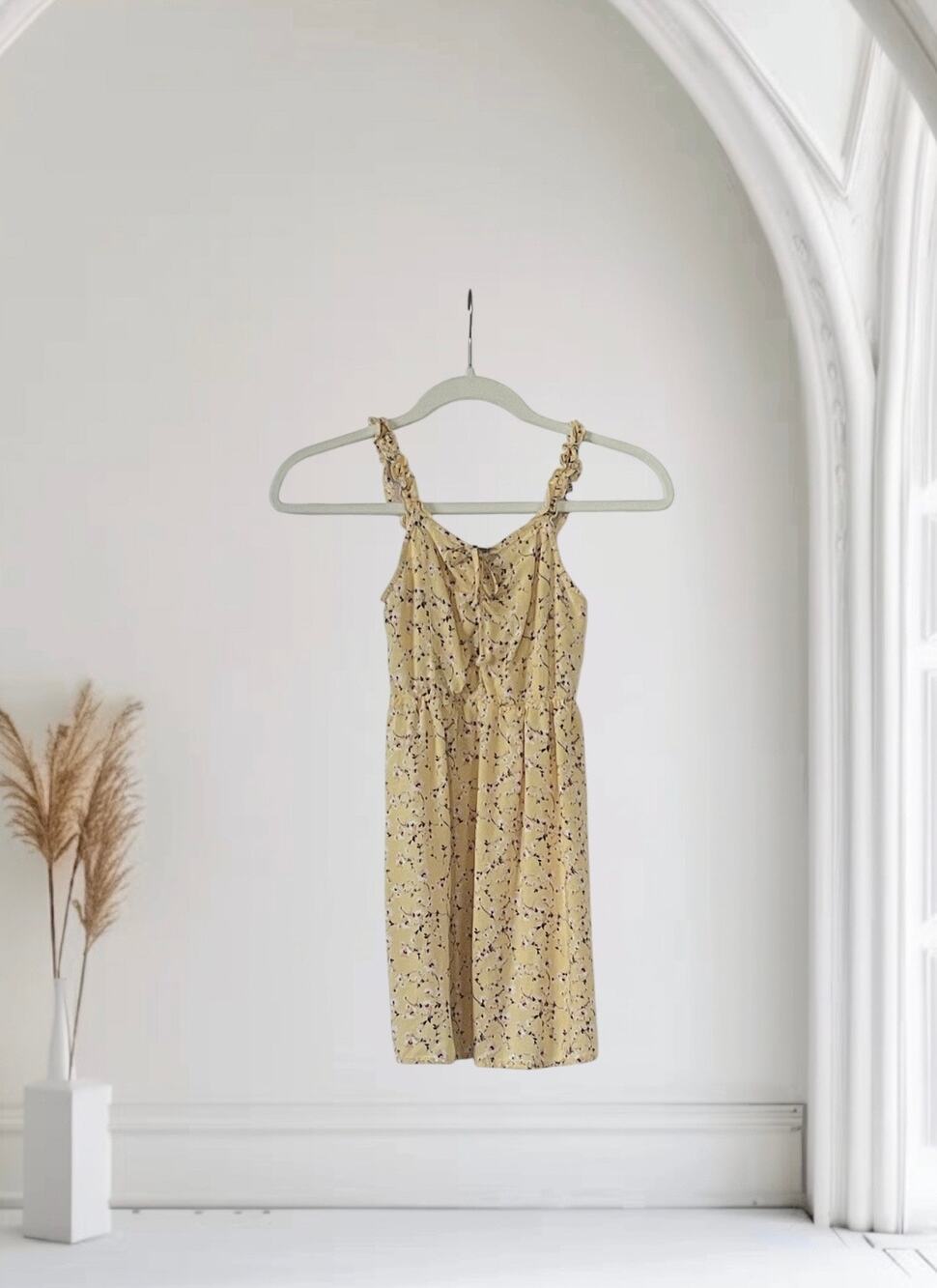 Girls AUW Summer Dress Yellow Floral Size 7